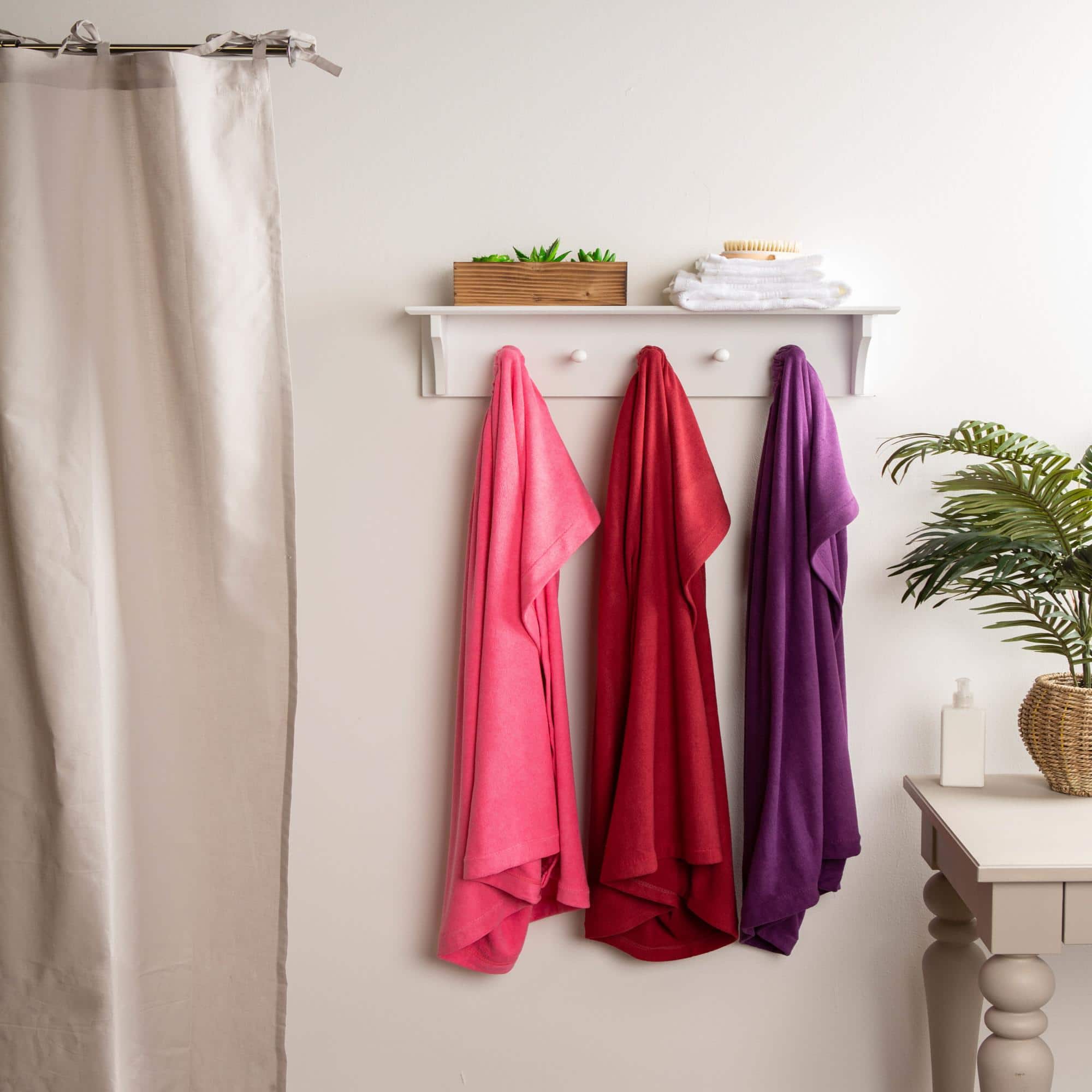 55.5" x 32.5" Eggplant Womens Shower Wrap